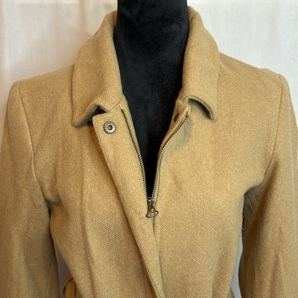 Women's Tan Belted Coat - Picture 4 of 12